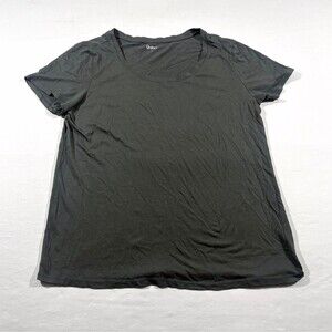 Quince Womens Cotton Modal Scoop Neck Tee Dark Grey T-shirt Basic Soft Sz XL